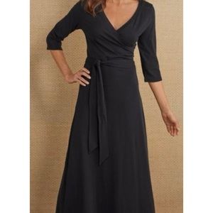 Soft Surroundings “Salvadora” black 3-quarter length sleeve maxi dress (XL)